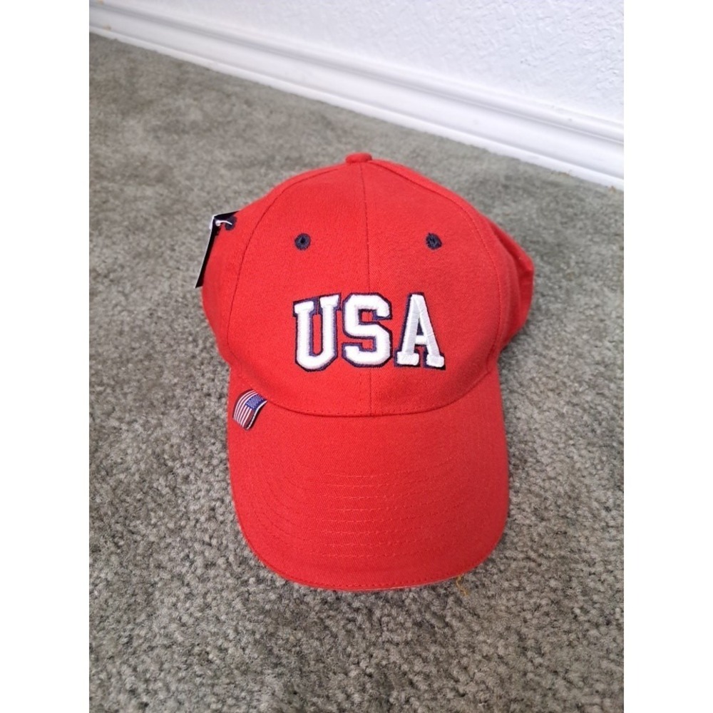 Dome HOME USA CAP / HAT Red ADJUSTABLE Universal Fit NWT